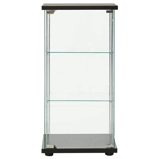Storage Cabinet Tempered Glass Black