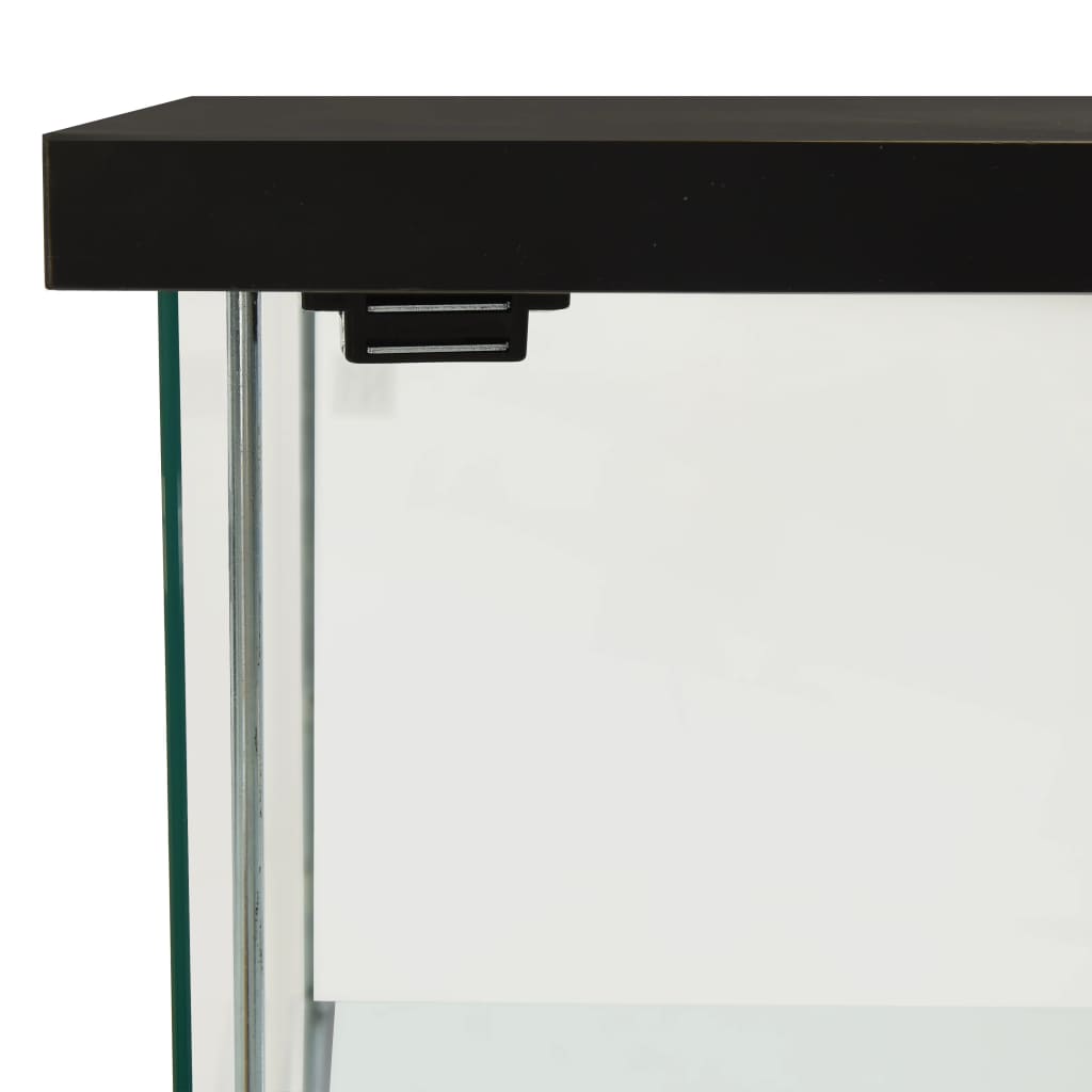 Storage Cabinet | Black and Clear | Toughened Glass and Engineered Wood