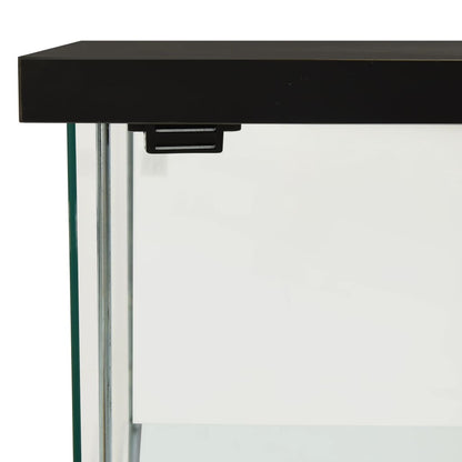 Storage Cabinet | Black and Clear | Toughened Glass and Engineered Wood