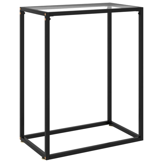 Console Table | Transparent | Tempered Glass, Powder-Coated Steel