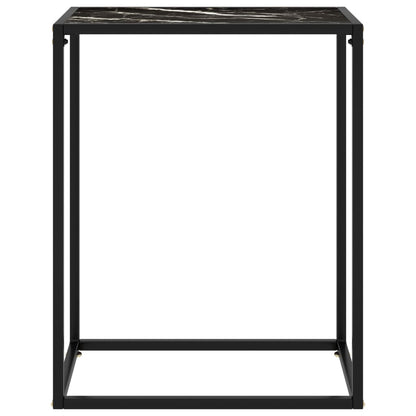 Console Table Black 23.6"x13.8"x29.5" Tempered Glass