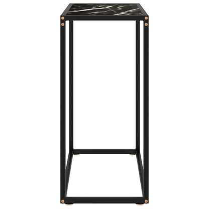 Console Table Black 23.6"x13.8"x29.5" Tempered Glass