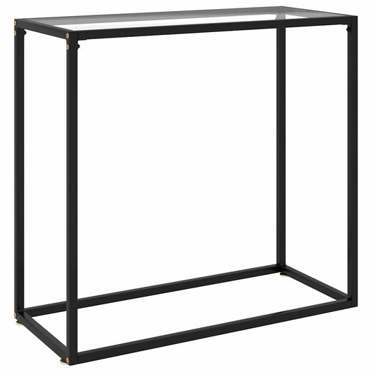 Console Table | Transparent, Black | Toughened Glass, Powder-Coated Steel