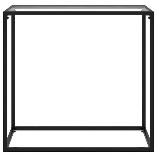Console Table | Transparent, Black | Toughened Glass, Powder-Coated Steel