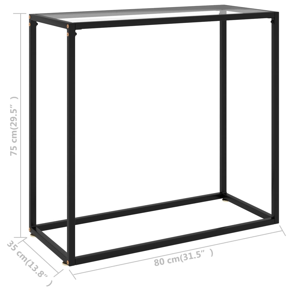 Console Table Transparent 31.5"x13.8"x29.5" Tempered Glass