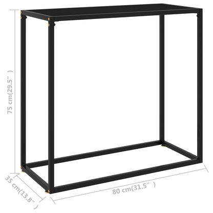 Console Table Black 31.5"x13.8"x29.5" Tempered Glass