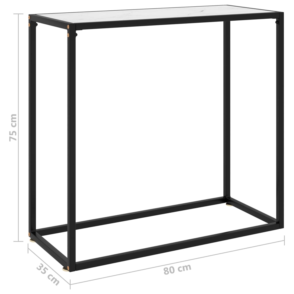 Console Table | White | Tempered glass, powder-coated steel | Medium