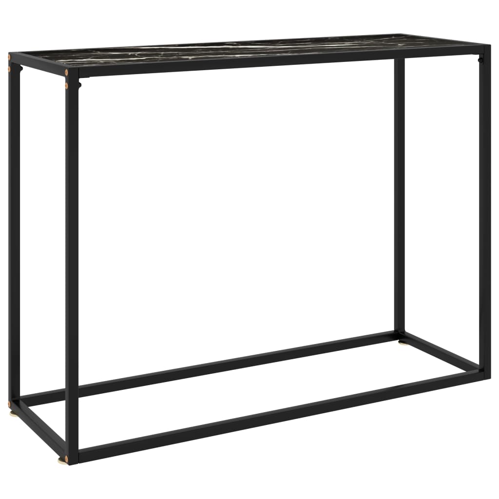 Console Table | Black | Tempered glass | 100 cm x 35 cm x 75 cm