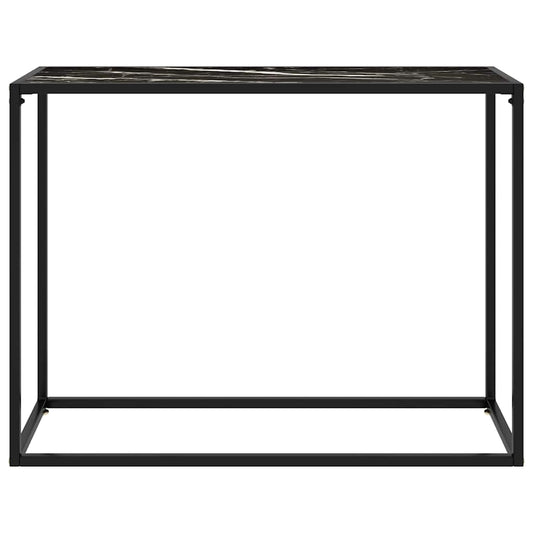 Console Table Black 100x35x75 cm Tempered Glass