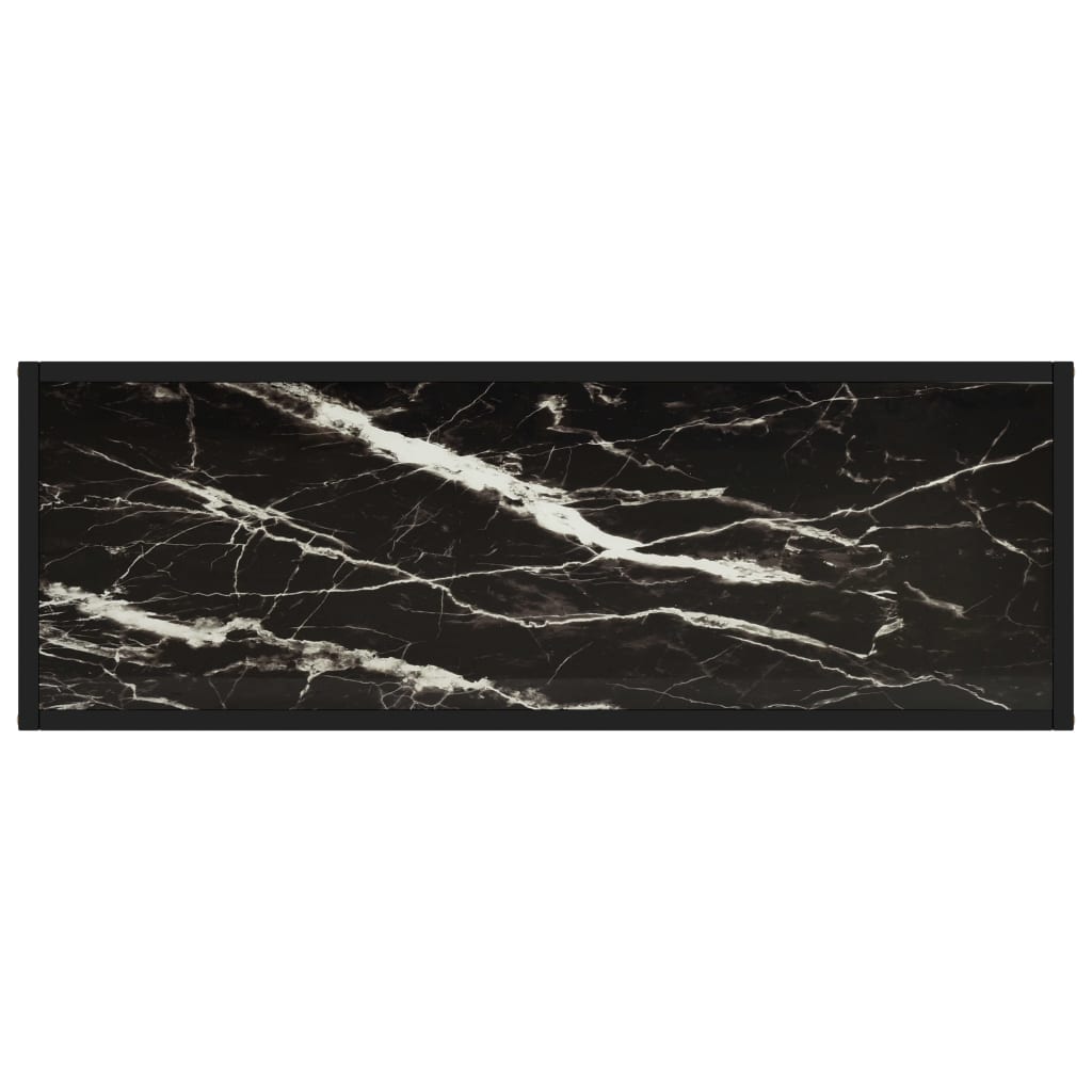 Console Table | Black | Tempered glass | 100 cm x 35 cm x 75 cm