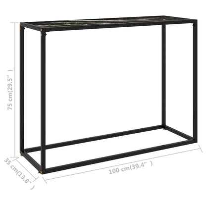 Console Table | Black | Tempered glass | 100 cm x 35 cm x 75 cm