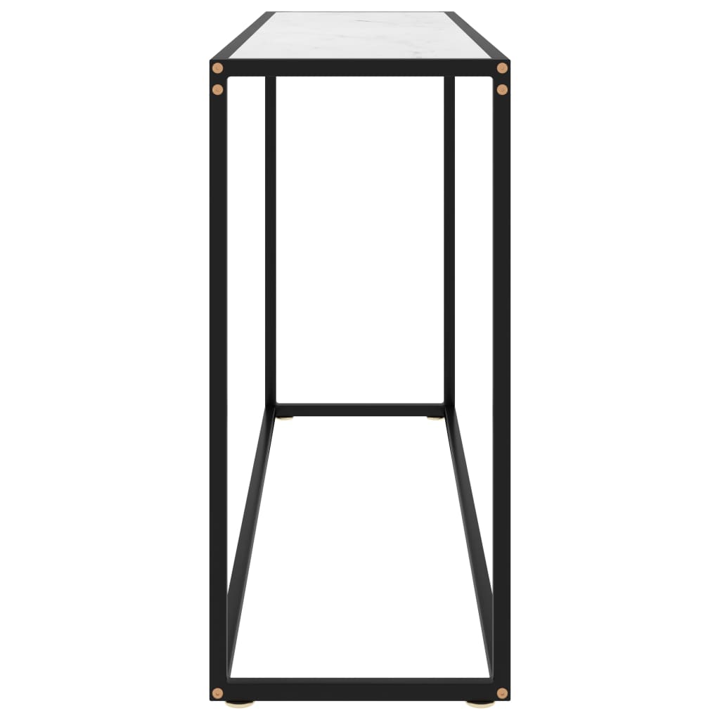 Console Table | White | Tempered Glass | 120 x 35 x 75 cm | Minimalist
