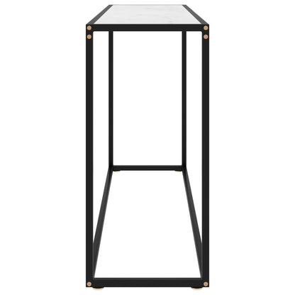 Console Table | White | Tempered Glass | 120 x 35 x 75 cm | Minimalist