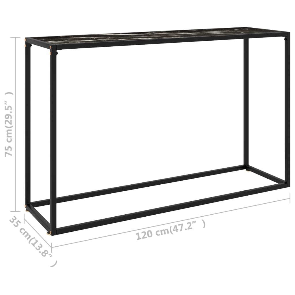 Console Table | Black | Toughened glass, powder-coated steel