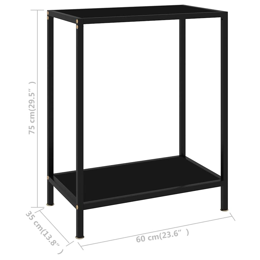 Console Table | Black | Tempered glass | Compact |  Simplistic