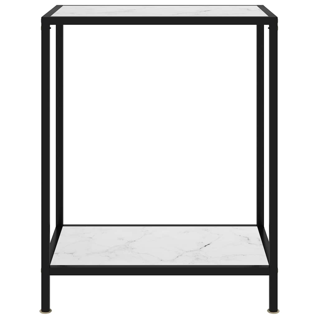 322829 vidaXL Console Table White 60x35x75 cm Tempered Glass