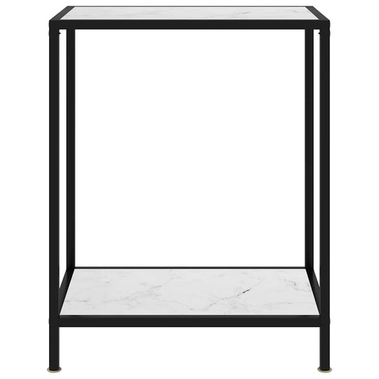 322829 vidaXL Console Table White 60x35x75 cm Tempered Glass
