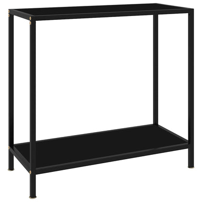 Console Table | Black | Tempered Glass & Powder-Coated Steel | Medium