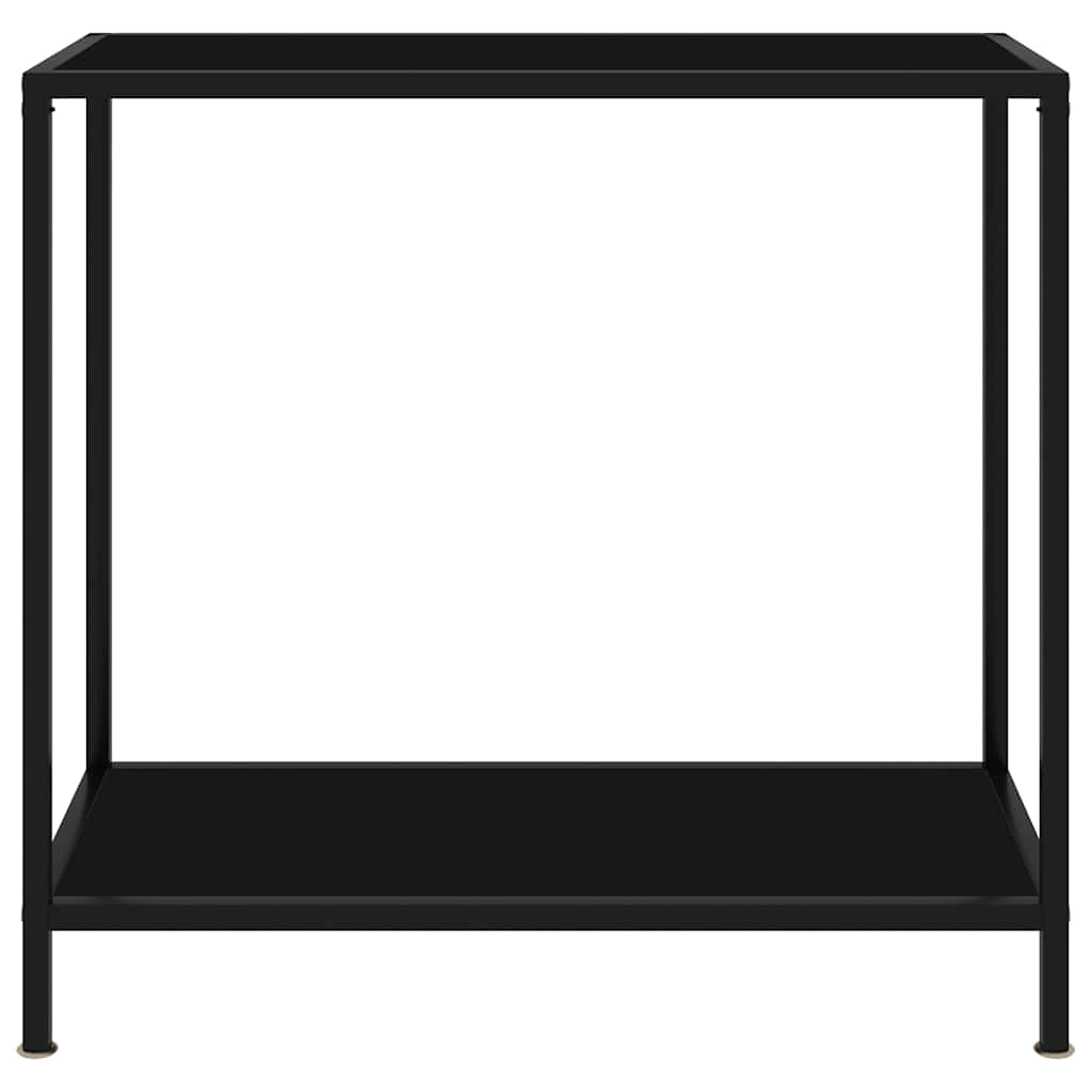 Console Table | Black | Tempered Glass & Powder-Coated Steel | Medium