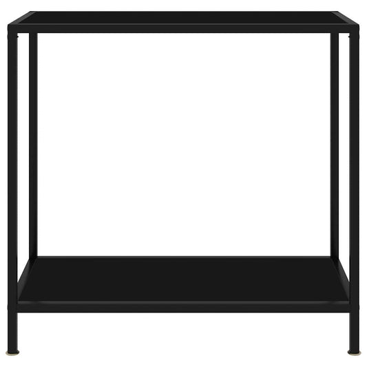 Console Table Black 80x35x75 cm Tempered Glass