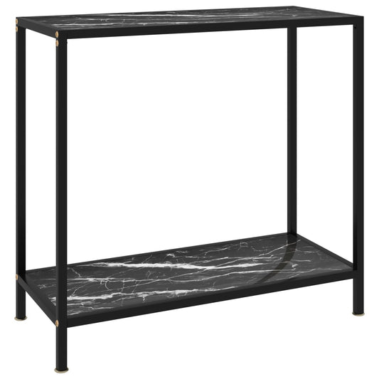 Console Table | Black | Tempered glass, powder-coated steel | 80x35x75 cm