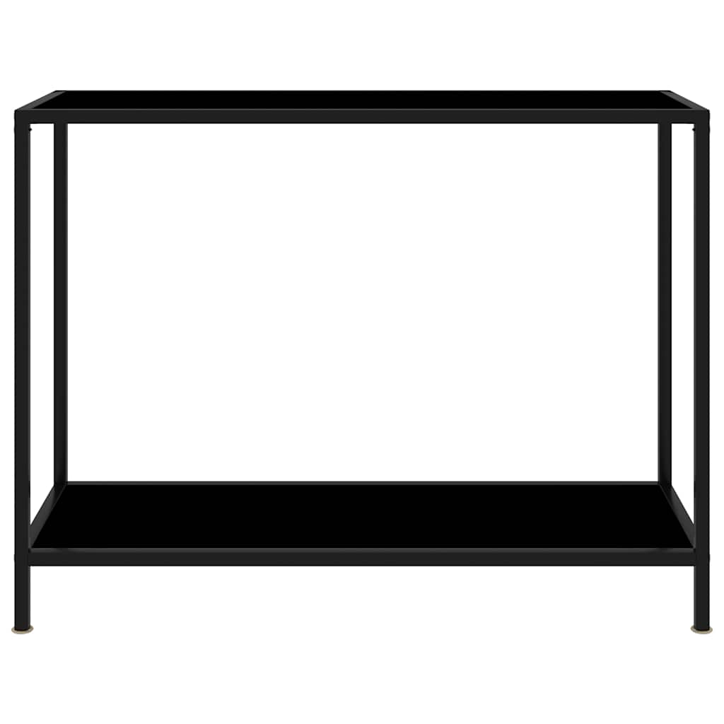Console Table | Black | Tempered Glass, Powder-Coated Steel
