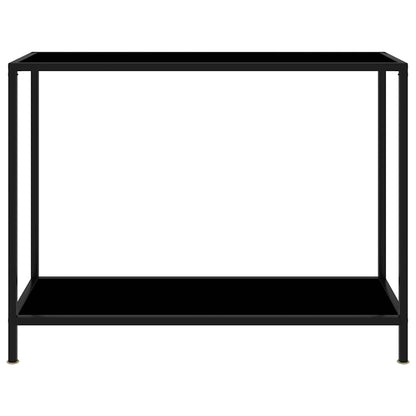Console Table | Black | Tempered Glass, Powder-Coated Steel