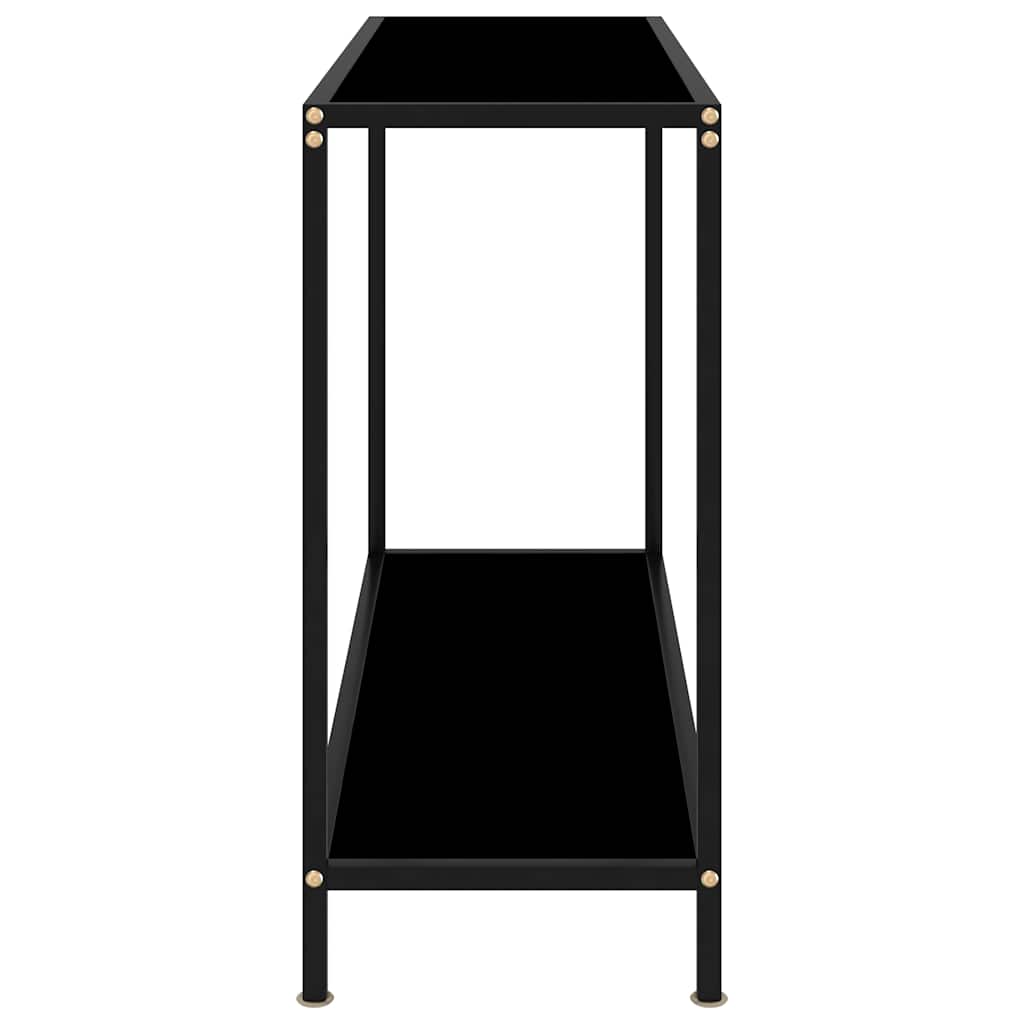 Console Table | Black | Tempered Glass, Powder-Coated Steel