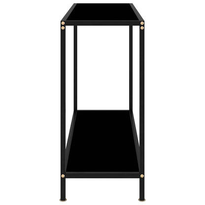 Console Table | Black | Tempered Glass, Powder-Coated Steel