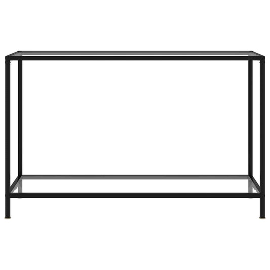 Console Table | Clear and Black | Tempered Glass, Powder-Coated Steel
