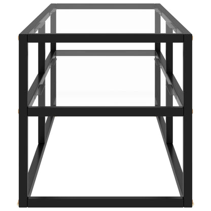 TV Cabinet Black with Tempered Glass 100x40x40 cm