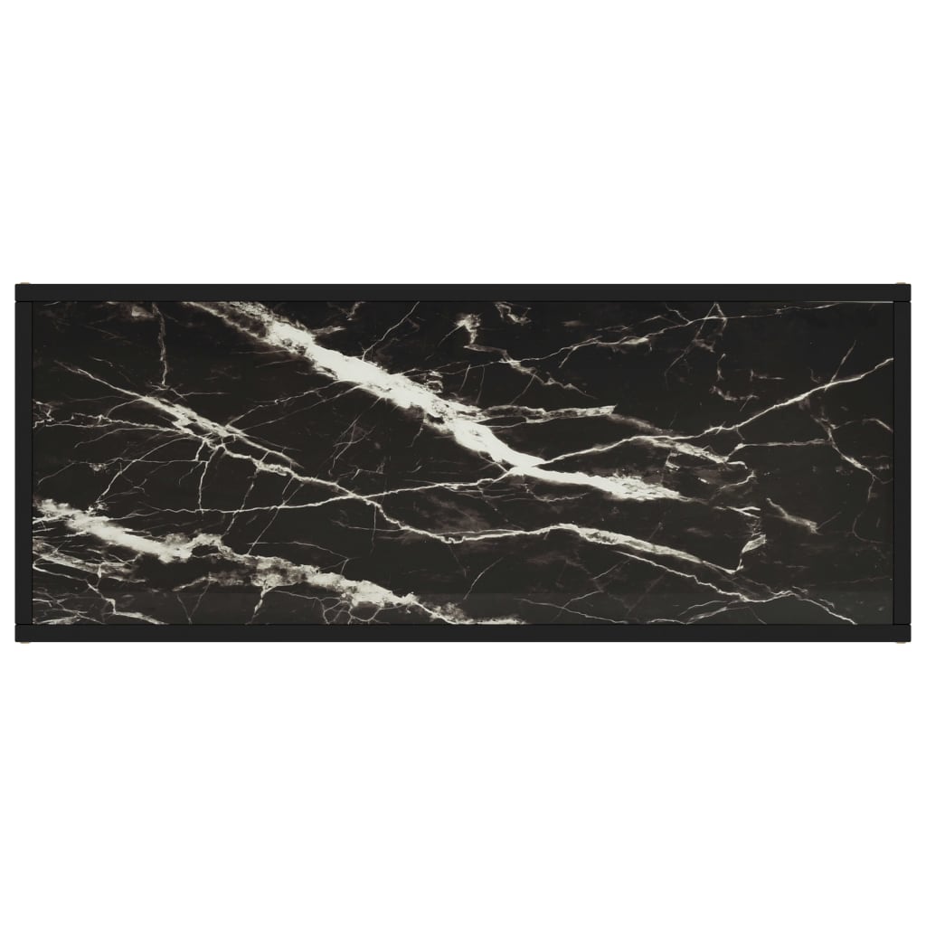 TV Cabinet Black with Black Marble Glass 100x40x40 cm