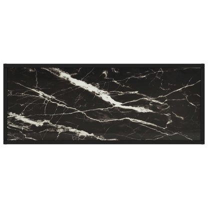 TV Cabinet Black with Black Marble Glass 100x40x40 cm