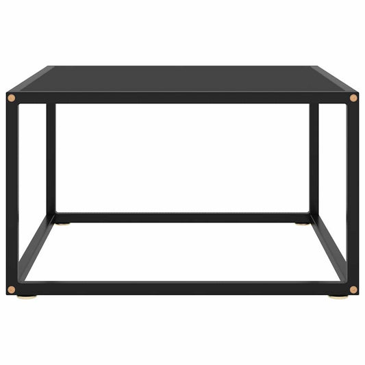 Coffee Table Black with Black Glass 60x60x35 cm