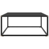 Coffee Table Black with Black Glass 80x80x35 cm