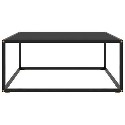 Coffee Table Black with Black Glass 80x80x35 cm