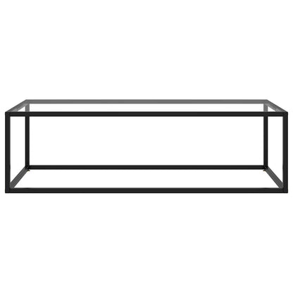 Coffee Table Black with Tempered Glass 120x60x35 cm