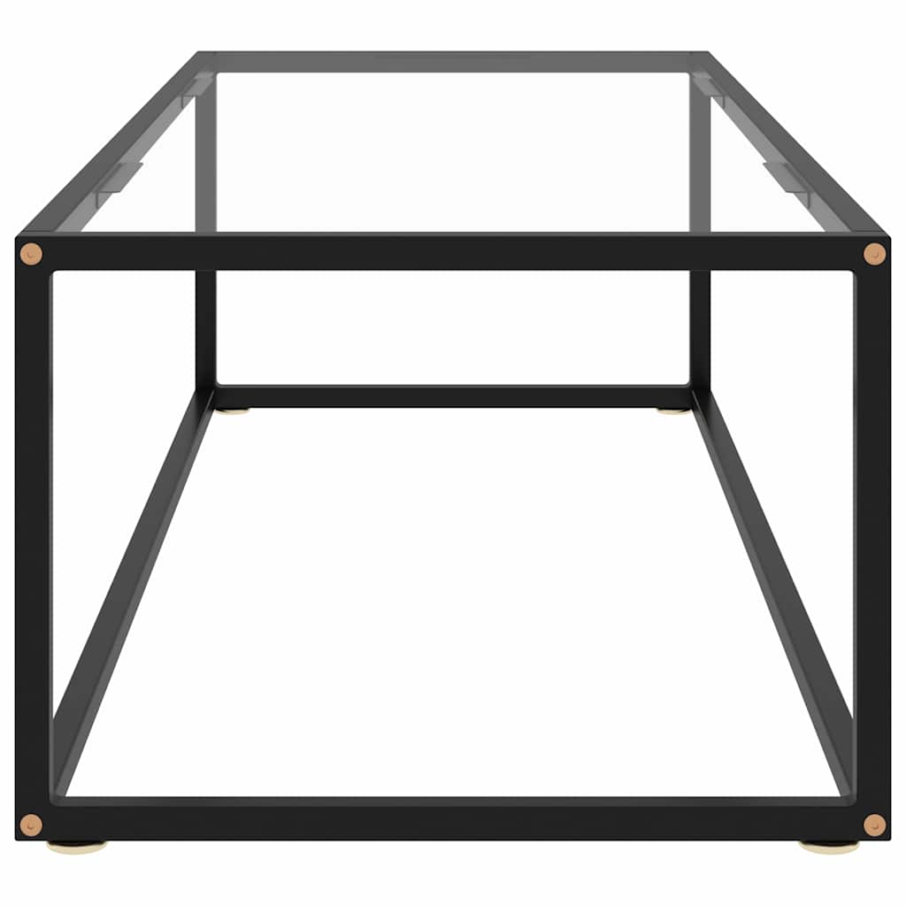 Coffee Table Black with Tempered Glass 120x60x35 cm