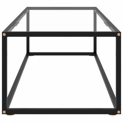 Coffee Table Black with Tempered Glass 120x60x35 cm