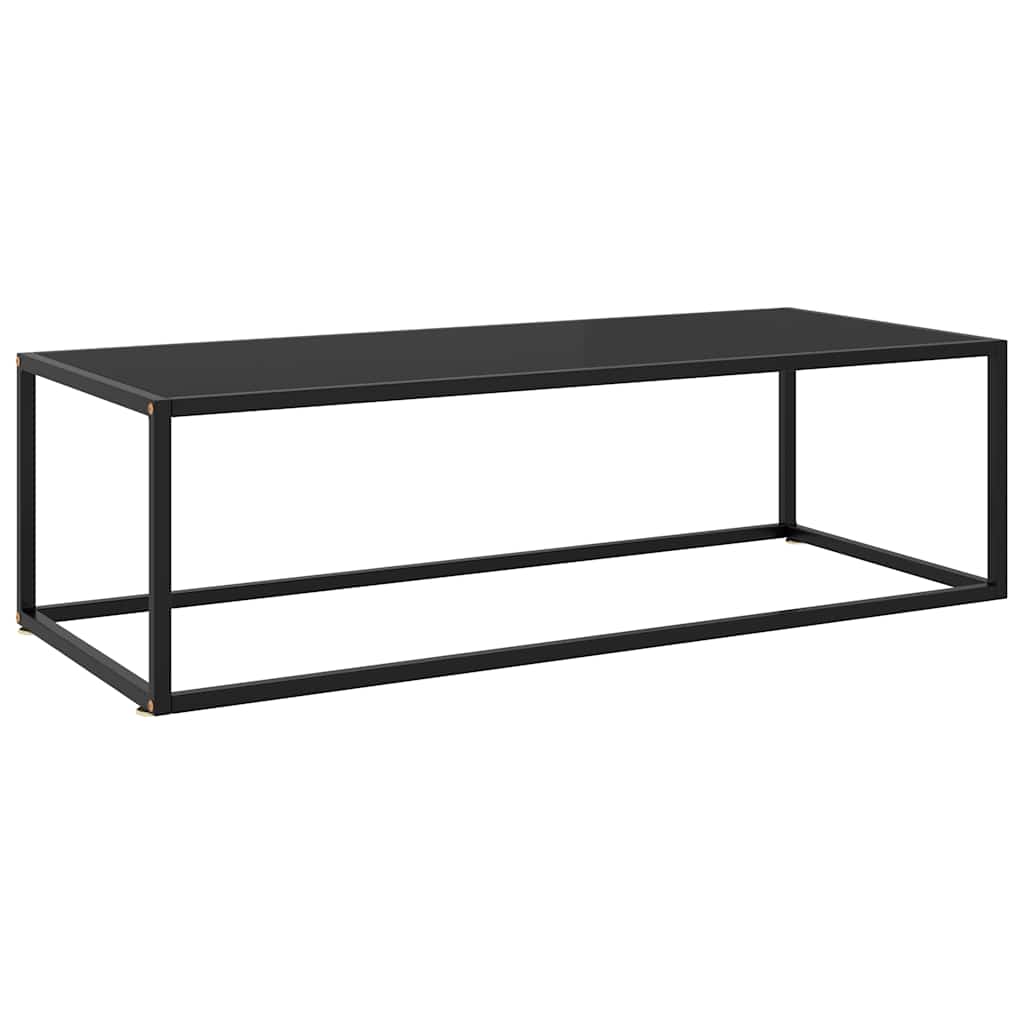 Coffee Table Black with Black Glass 120x60x35 cm