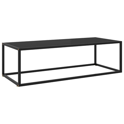 Coffee Table Black with Black Glass 120x60x35 cm