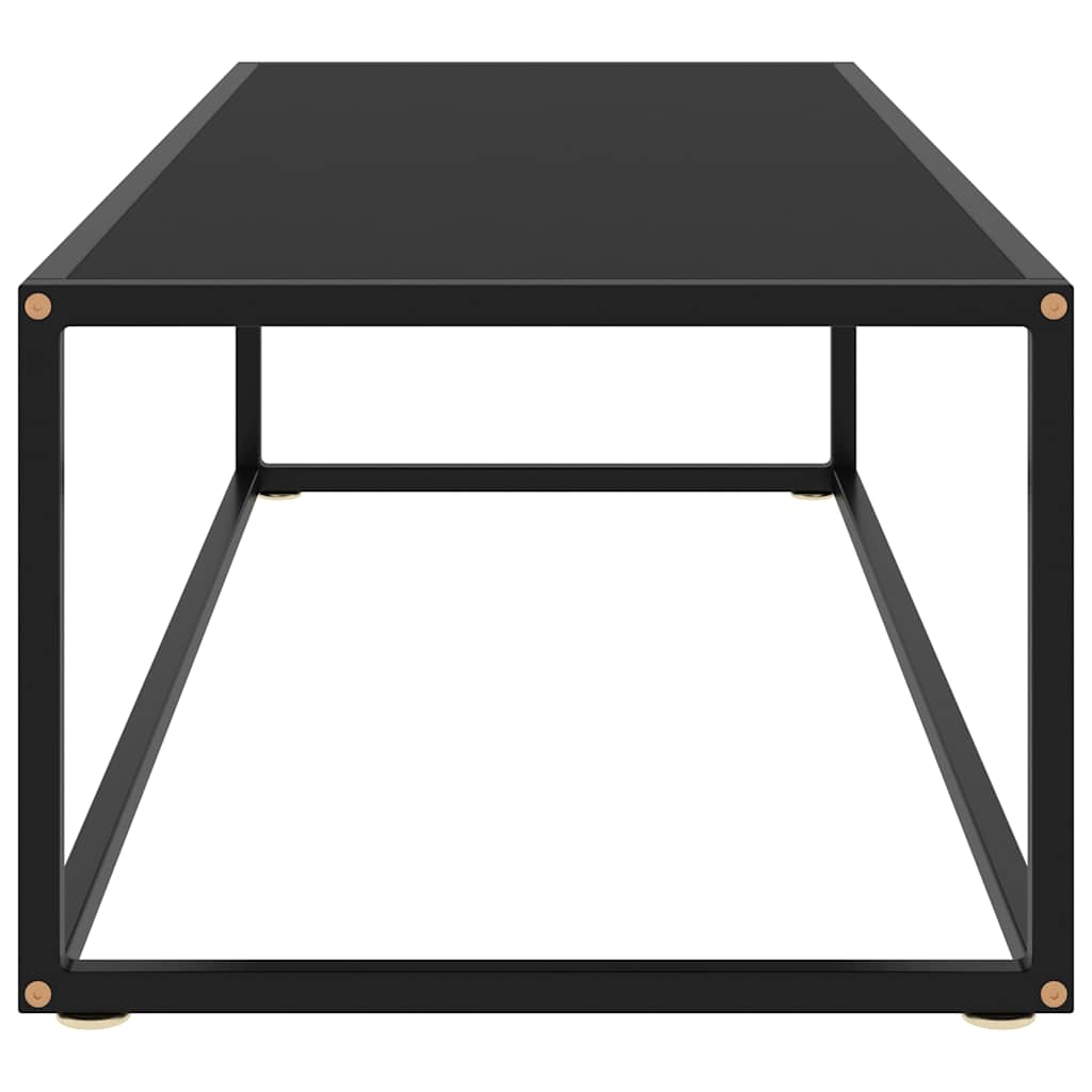 Coffee Table Black with Black Glass 120x60x35 cm