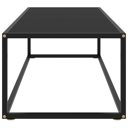 Coffee Table Black with Black Glass 120x60x35 cm