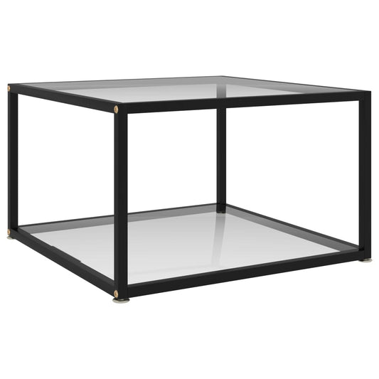 Coffee Table | Transparent, Black | Tempered Glass, Powder-Coated Steel