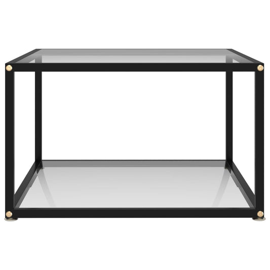 Coffee Table | Transparent, Black | Tempered Glass, Powder-Coated Steel