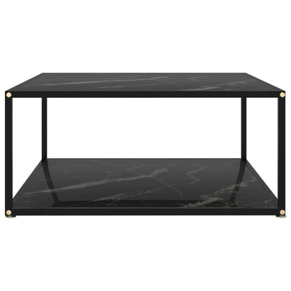 Coffee Table Black 80x80x35 cm Tempered Glass