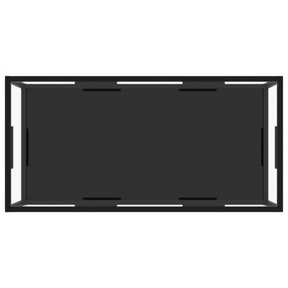 Coffee Table Transparent and Black 100x50x35 cm Tempered Glass