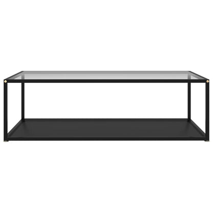 Coffee Table Transparent and Black 120x60x35 cm Tempered Glass