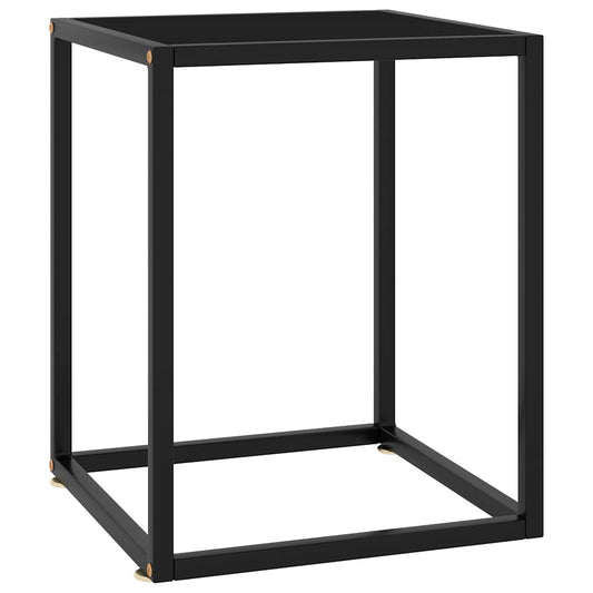 Coffee Table Black with Black Glass 40x40x50 cm