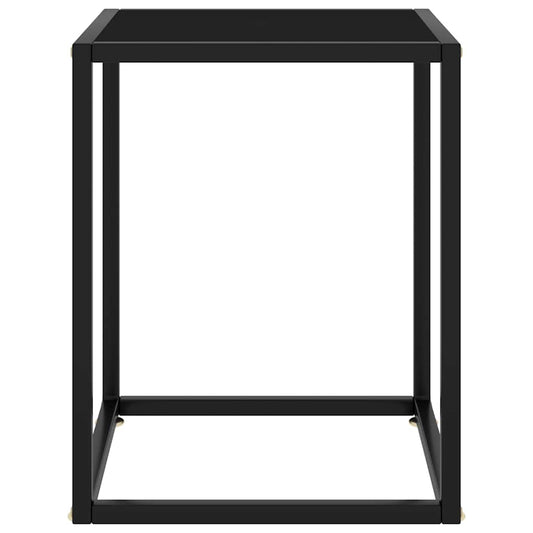 Coffee Table Black with Black Glass 40x40x50 cm